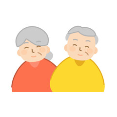 老夫婦　笑顔