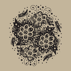 Hand Drawn floral elements. Vector illustration for your design.