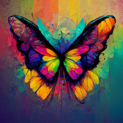 Colorful abstract tropical butterfly