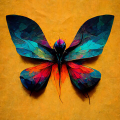 Colorful abstract tropical butterfly