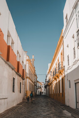 White and Orange Street in Tarifa, Spain 