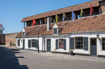 Fototapeta na wymiar Historic wall houses in Harderwijk