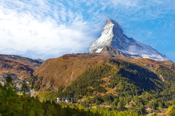 Matterhorn snow peak close-up, Switzerland