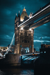 Illuminated Tower Bridge at night