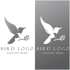set of creative bird logo with slogan template