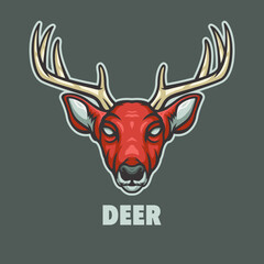 Deer mascot logo for esport gaming or emblem.