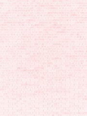 Pastel pink background with brick wall motif. 