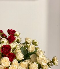 Bouquet of roses on a light background