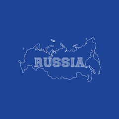 Russia map with russia letter Vector ilustration