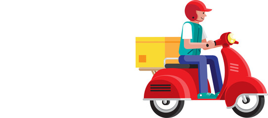 delivery man, cartoon illustration