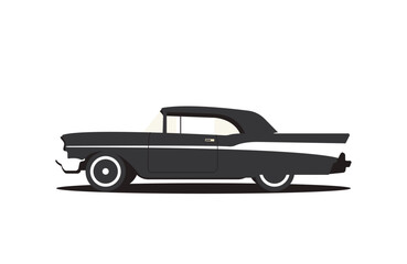 Isolated american retro vintage car illustration vector