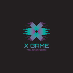 X letter abstract logo design. perfect for game's logo, t shirt, gamers, game community