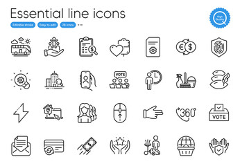 Ranking, Fingerprint and Mail correspondence line icons. Collection of Fast payment, Accounting report, Cleaning icons. Women headhunting, Inclusion, File settings web elements. Vector