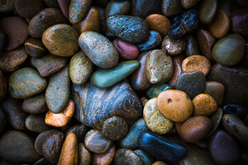 Colorful stone for decorate backdrop. stone used for spa background or texture tile wallpaper.