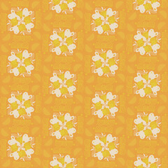 Orange Leaves Seamless Pattern Background Garden Nature Plant Art 