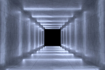 3D rendering cyberpunk tunnel