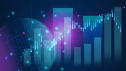 Stock market or forex trading graph in graphic concept