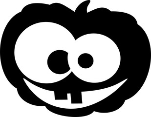 Pumpkin Cute and Happy Halloween Cartoon Character black and white illustration isolated