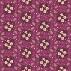 Orange Leaves Seamless Pattern Background Garden Nature Plant Art 