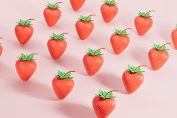 3d rendering different fruit