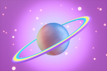 3d rendering cartoon universe planet
