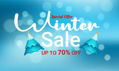 Winter sale vector banner design