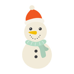 Merry christmas snowman icon.