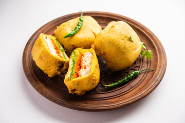 Ulta Vada Pav is made with a spicy potato stuffed bun, called pav inside vada, inside out wada pao