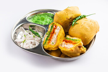 Ulta Vada Pav is made with a spicy potato stuffed bun, called pav inside vada, inside out wada pao
