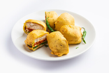 Ulta Vada Pav is made with a spicy potato stuffed bun, called pav inside vada, inside out wada pao