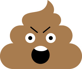 symbol cute poop flat design,  emoticons, icon, symbol