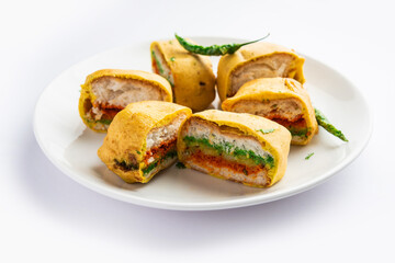 Ulta Vada Pav is made with a spicy potato stuffed bun, called pav inside vada, inside out wada pao