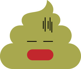 symbol cute poop flat design,  emoticons, icon, symbol