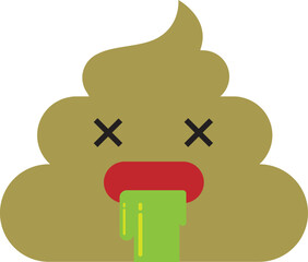 symbol cute poop flat design,  emoticons, icon, symbol