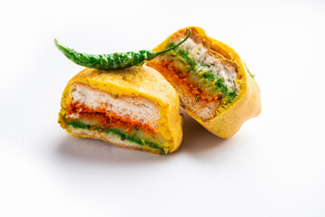Ulta Vada Pav is made with a spicy potato stuffed bun, called pav inside vada, inside out wada pao