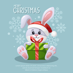 rabbit with a gift, symbol of the year