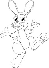 Fototapeta na wymiar Easter Bunny Rabbit Cartoon Character Illustration