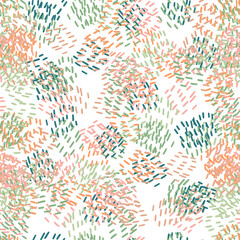 Fantasy messy freehand doodle geometric shapes seamless pattern. Infinity ditsy scribble abstract card, layout. Creative background. Textile, fabric, wrapping paper.