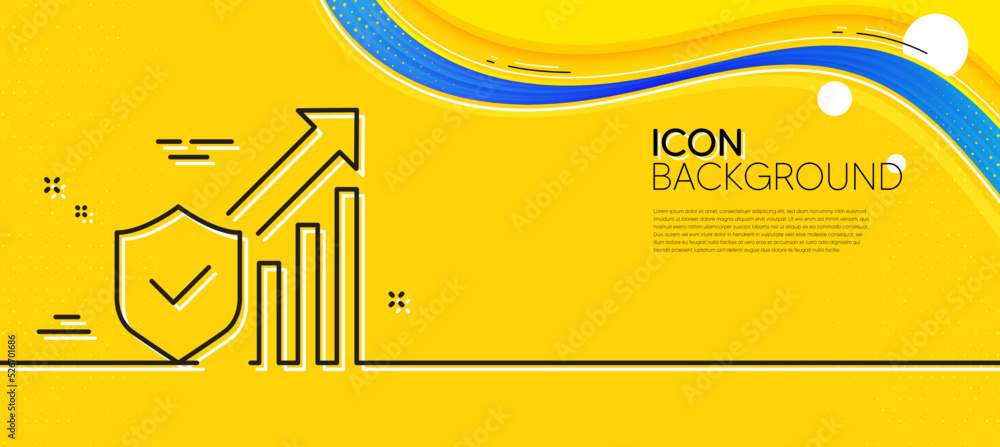 Poster security statistics line icon. abstract yellow background. cyber defence sign. private protection sy