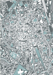 map of the city of Ghent, Belgium
