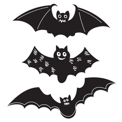 bat silhouette, halloween isolated, vector