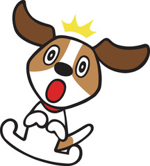 ジャックラッセルテリア犬　びっくりポーズ