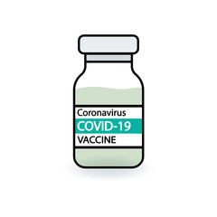 Coronavirus vaccine icon. Symbol of antivirus vaccination, disease treatment. Vector illustration.
