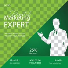 Social media marketing webinar design live post template © CreativeTaslim