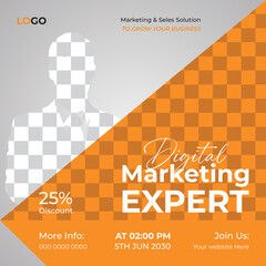 Social media marketing webinar design live post template © CreativeTaslim
