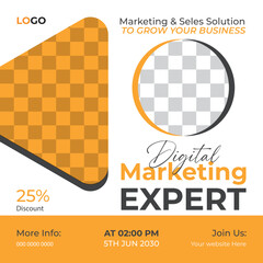 Social media marketing webinar design live post template © CreativeTaslim