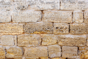 Old brick wall in retro style. Grunge texture