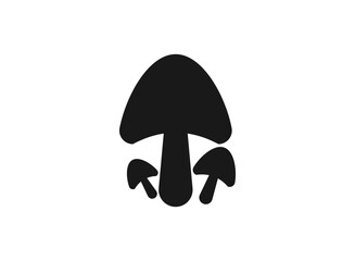 Three mushrooms vector icon. filled flat sign for mobile concept and web design. Mushroom plant glyph icon. Symbol, logo illustration.