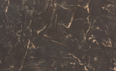 texture of forged copper sheet covered with patina close-up