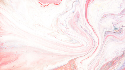 Fototapeta na wymiar Pink Acrylic Pour Color Liquid marble abstract surfaces Design.